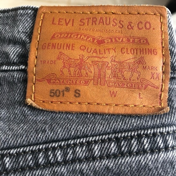 Levi’s 501 S gray Premium Distressed Skinny Jeans Size W28 L30 - Picture 4 of 6
